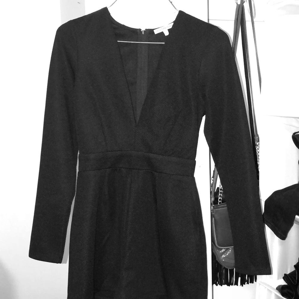 Black Deep V-Neck Romper